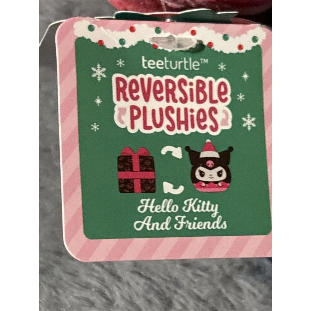 NWT TeeTurtle Reversible Plushies Lot 2 Hello kitty And friends Christmas Gift